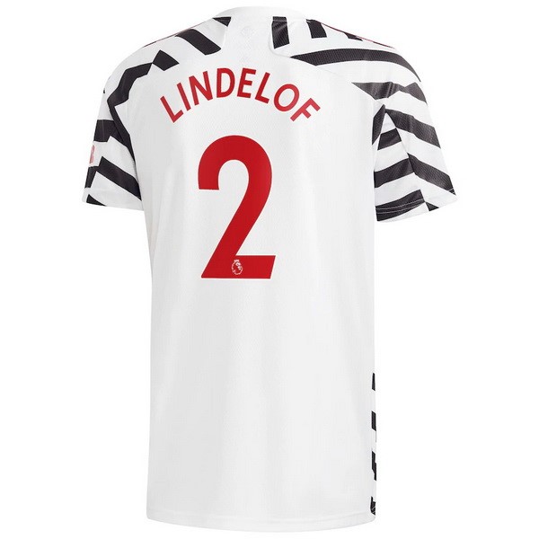 Camiseta Manchester United NO.2 Lindelof 3ª 2020-2021 Blanco